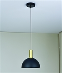 Black Shade and Brushed Brass Pendant Light 