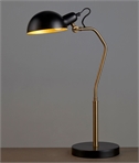 Brass and Black Adjustable Shade Task Table Light 