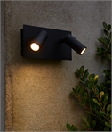Black Double Spot Exterior Wall Mounted Spotlight