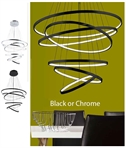 Dazzling LED Suspended Light with Concentric Circles - Long 3.2m Drop