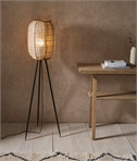 Open-Weave Linen Shade Floor Lamp