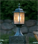 Traditional Exterior Post Light - Lead Glass Detailing