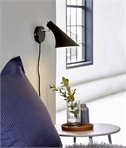 Black Sleek Adjustable Fluted Shade Wall Light - Chrome Detail