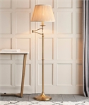Antique Brass Swing Floor Lamp with Shade