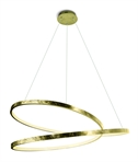 Large Curling Circle Design 40w Brass LED Pendant