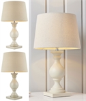 Country Chic Table Lamp With Ivory Linen Shade