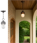 Nautical Style Chain Lantern with Opal Glass - 2 Finishes
