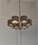 Bright Nickel Cluster Shade Modern 6 Arm Chandelier