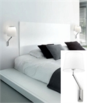 Swing Arm Polished Chrome Wall Light - White Shade