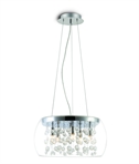 Clear Shade Suspended Pendant with Decorative Baubles 
