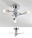 Curved Semi Flush Ceiling Light - Chrome Finish