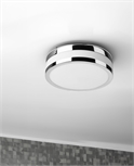 LED Chrome & Opal Glass Ceiling Light - IP44 Rated for Bathroom & WCs