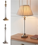 Clear Glass Classically Style Table Light - Antique Brass or Chrome