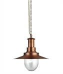 Contemporary Fisherman Style Hanging Light Pendant - Copper Plated