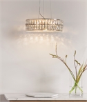 Stunning Chrome & Crystal Round Drum LED Pendant