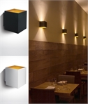 Aluminium Square Up & Down Wall Light  - White or Black
