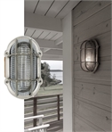 Satin Nickel Lozenge Bulkhead - E27 Lamp Base