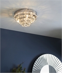 Sparkly 4 Light Flush Ceiling Fitting - Chrome & Crystal