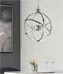 Polished Chrome & Glass Atom Globe LED Pendant