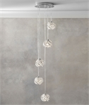 Chrome and Clear Crystal 5 Light Cluster Pendant
