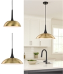 Warm Brushed Gold Dome Pendant - Dia 305mm or 455mm