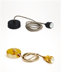 2 Metre Rope Flex & Ceiling Rose - Gold or Black