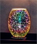 Starburst Modern Glass Table Lamp on Chrome Base - Touch Dimmable