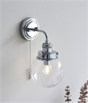 Industrial Style Chrome Wall Light Suitable for Bathrooms