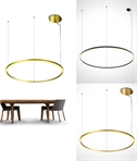 Large 127cm Diameter LED Ring Pendant - Brass or Black Finish