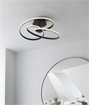 Swirled Black & White LED Semi Flush Ceiling Light