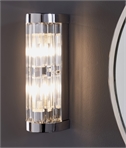Premium Crystal & Chrome Flush 2 Lamp Wall Light