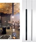 Wire Suspended Skinny Tube LED Pendant Lights in White or Black