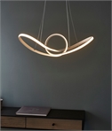 LED White Swirled and Curved Suspended Pendant