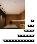 Micro-Grid 45 mm Linear Low-Glare Downlight - White Trim, Black Reflector