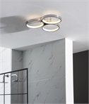 Triple Ring Semi-Flush LED Ceiling Light in Chrome