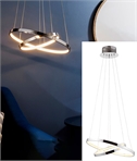 Modern Chrome LED Pendant - Wire-Suspended, Adjustable Rings
