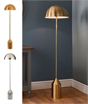 Modern Dome Shade Floor Light - Brass or Nickel