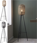 Retro Bent Bamboo Open Fretwork Floor Lamp