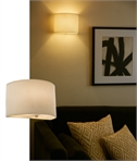 Low-Glare Half Drum Wall Light - Fluted Fabric Shade