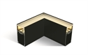 Black 8W LED Corner for 38150A and 38151A.