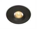 Black 3W COB LED recessed spot with prismatic diffuser IP65.