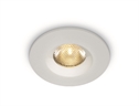 White 3W COB LED recessed spot with prismatic diffuser IP65.