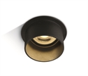 Black Dark Light Recessed mains spot with GU10 lampholder.