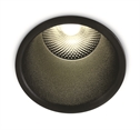 Black 5W COB LED recessed spot, IP20, for general lighting applications.