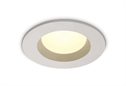 White 7W LED recessed downlight, IP54.
