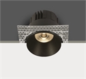 Black 6,5W LED trimless recessed downlight, IP54.
