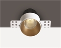 Brass Reflector 12W COB LED 2-Step trimless Recessed spot, IP20, for general application.