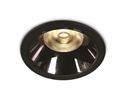 Black 12W COB LED Dark light recessed spot with dark chrome reflector.