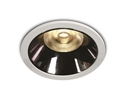 White 12W COB LED Dark light recessed spot with dark chrome reflector.
