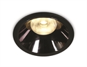 Black 18W COB LED Dark light recessed spot with dark chrome reflector.